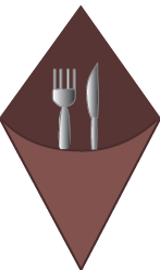 fork knife in napkin graphic